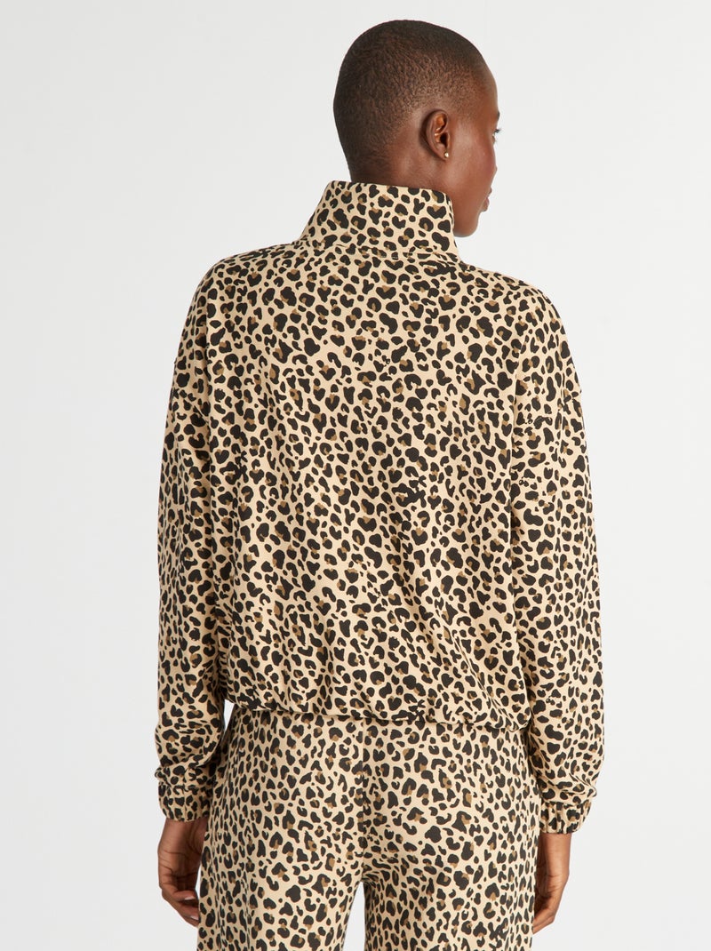 Sudadera corta de leopardo BEIGE - Kiabi