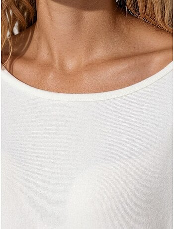 Sudadera corta de mujer con cuello redondo busem