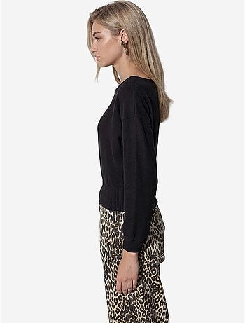 Sudadera corta de mujer con cuello redondo busem