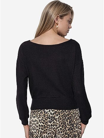 Sudadera corta de mujer con cuello redondo busem