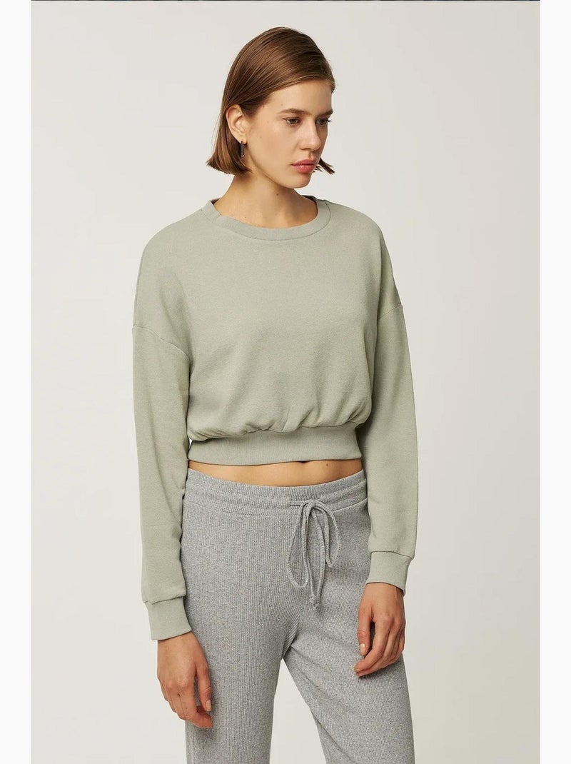 Sudadera corta hiccup Verde - Kiabi
