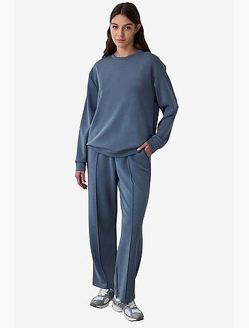 Sudadera corta oversize de modal con cuello redondo penti