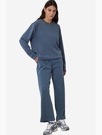 Sudadera corta oversize de modal con cuello redondo penti