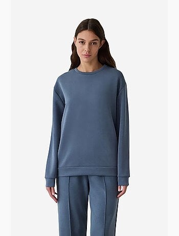 Sudadera corta oversize de modal con cuello redondo penti