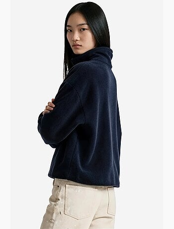 Sudadera corta para mujer con media cremallera busem