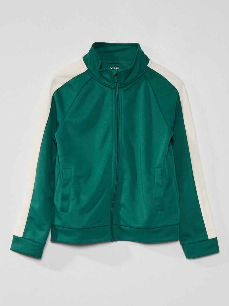 Sudadera cremallera sport VERDE - Kiabi