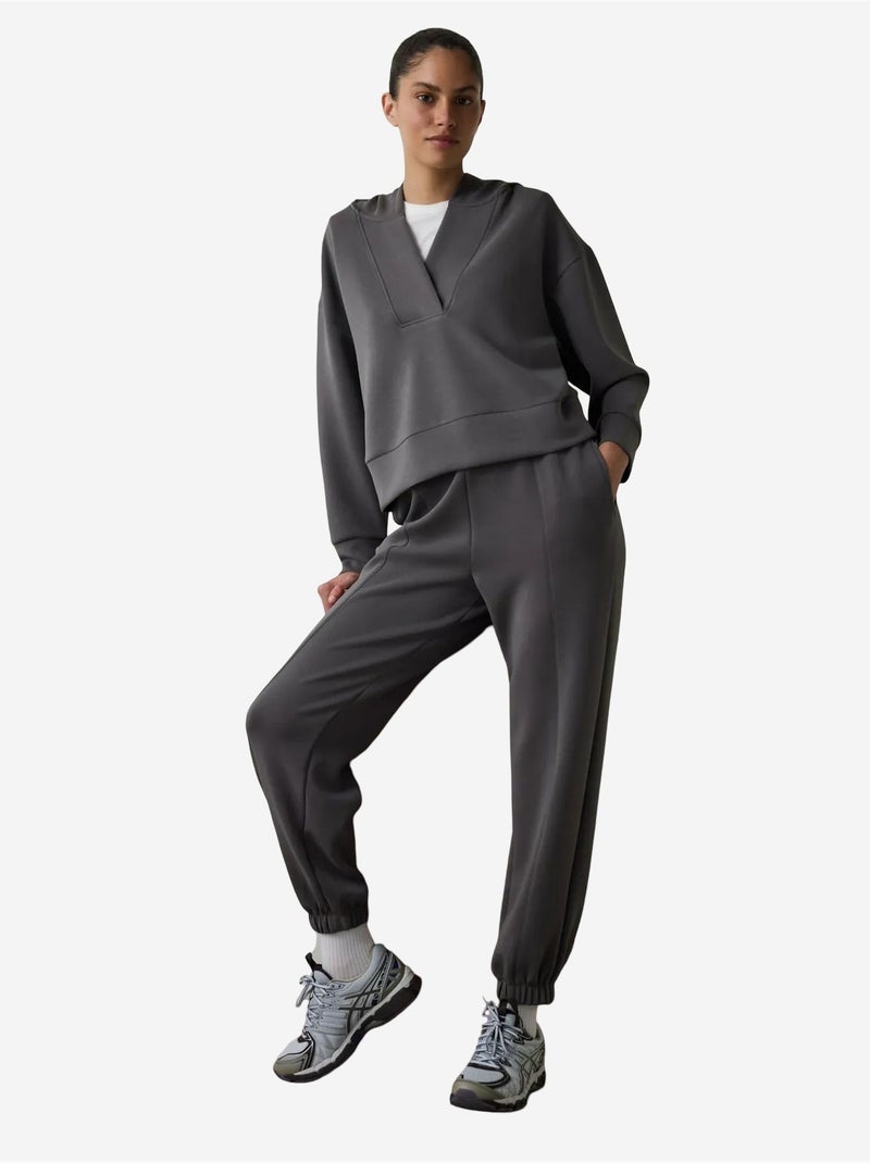 Sudadera crop con capucha de modal penti Gris negro - Kiabi