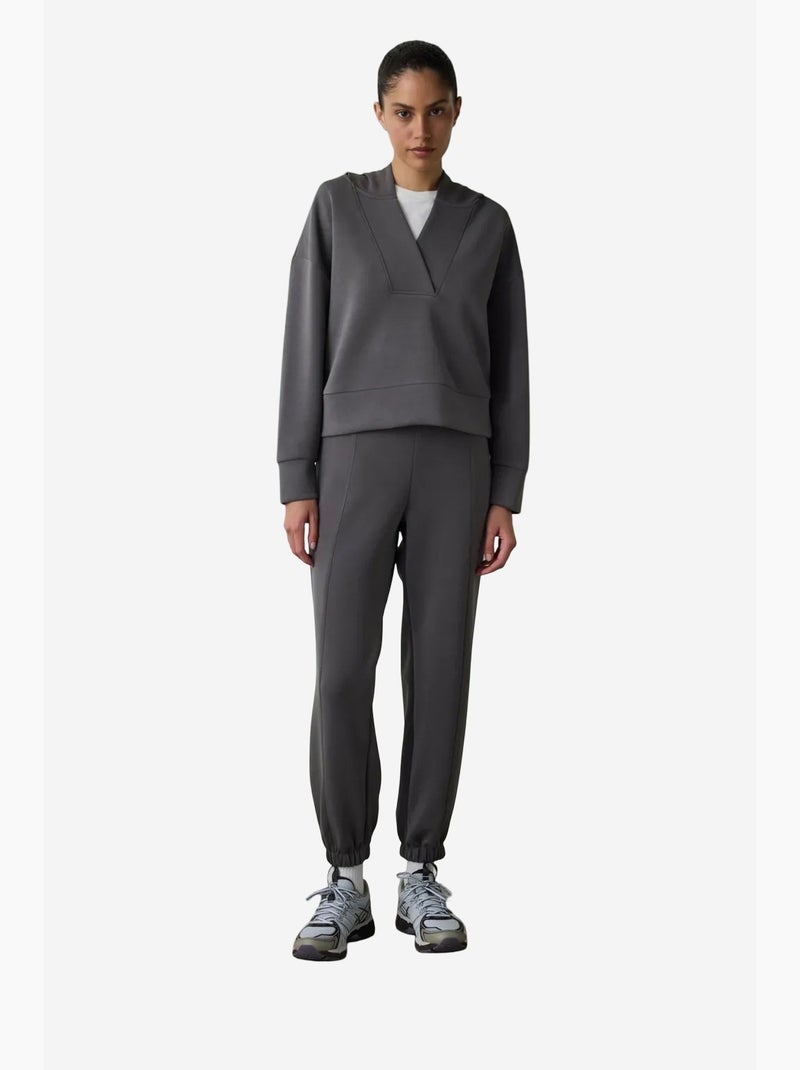 Sudadera crop con capucha de modal penti Gris negro - Kiabi