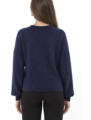 Sudadera crop de mujer con cuello en v busem