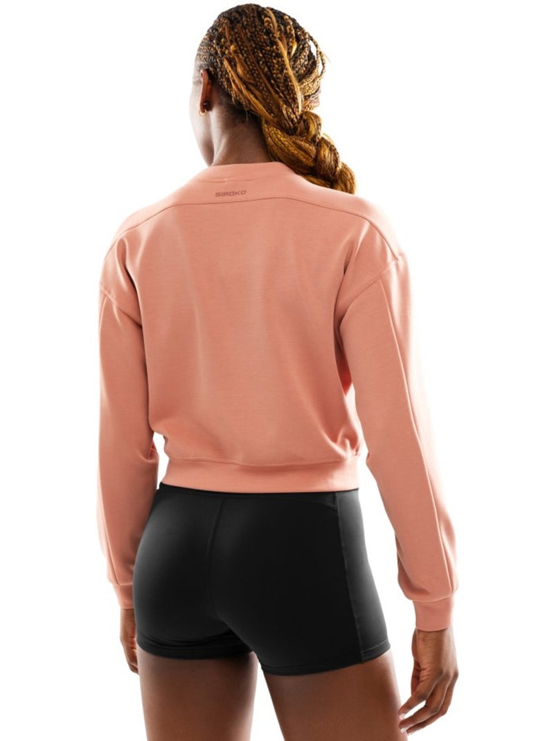 Sudadera crop entrenamiento mujer fitness mujer pinnacle Coral - Kiabi