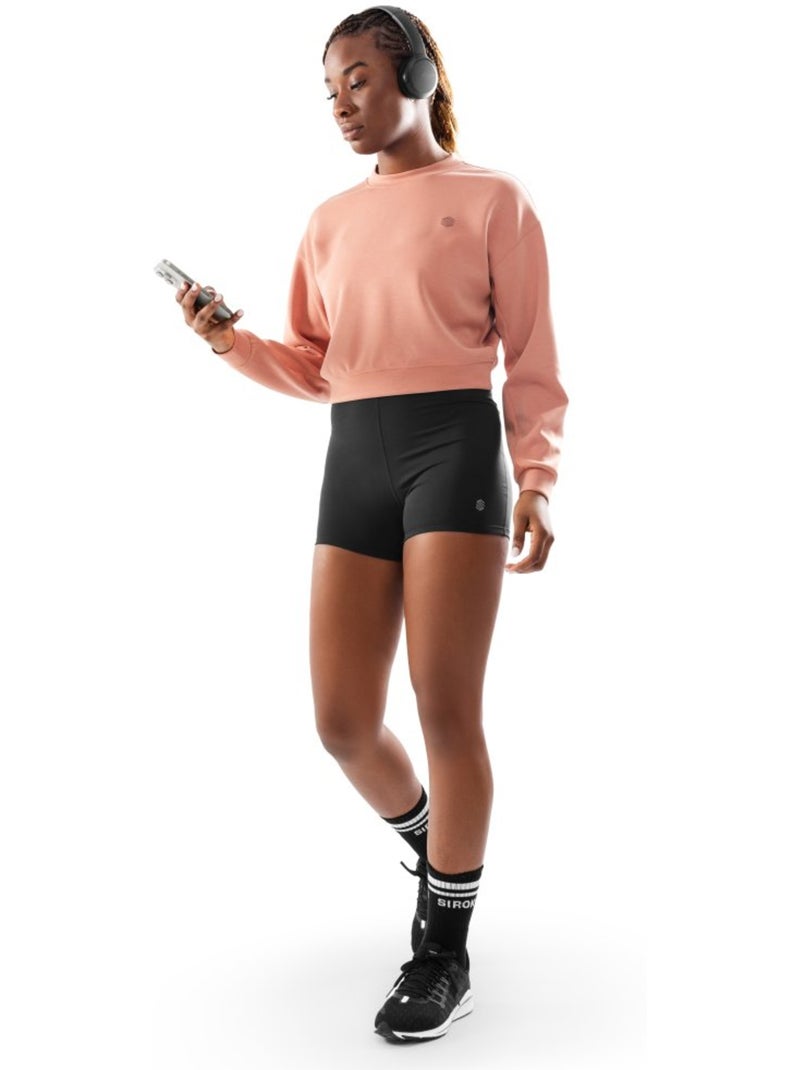 Sudadera crop entrenamiento mujer fitness mujer pinnacle Coral - Kiabi