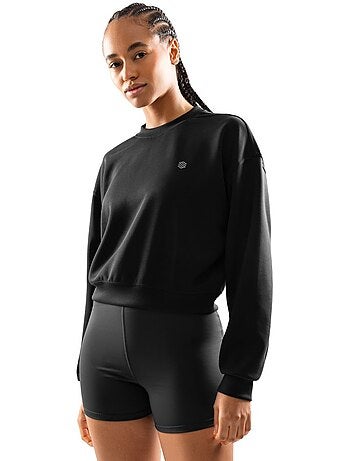 Sudadera crop entrenamiento mujer fitness mujer studio