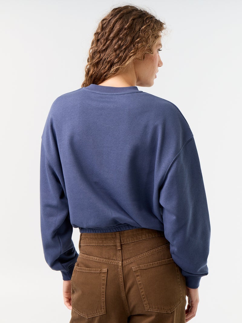 Sudadera crop top Azul - Kiabi