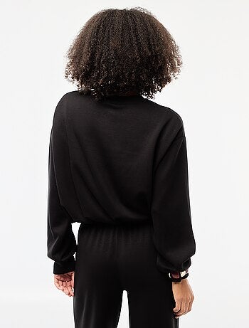 Sudadera crop top con efecto globo