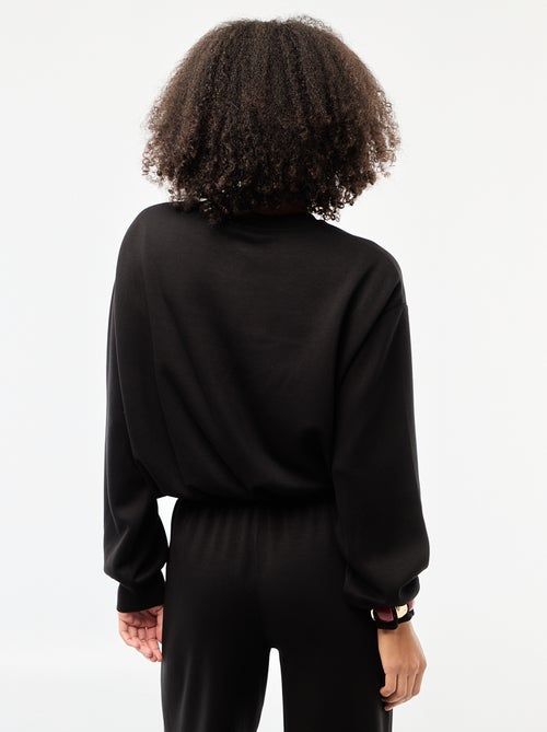 Sudadera crop top efecto globo - Kiabi