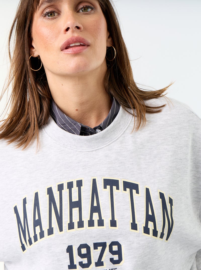 Sudadera crop top Gris - Kiabi