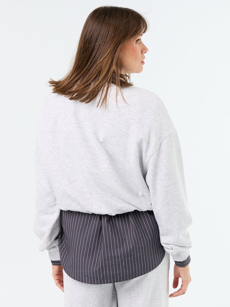Sudadera crop top Gris - Kiabi