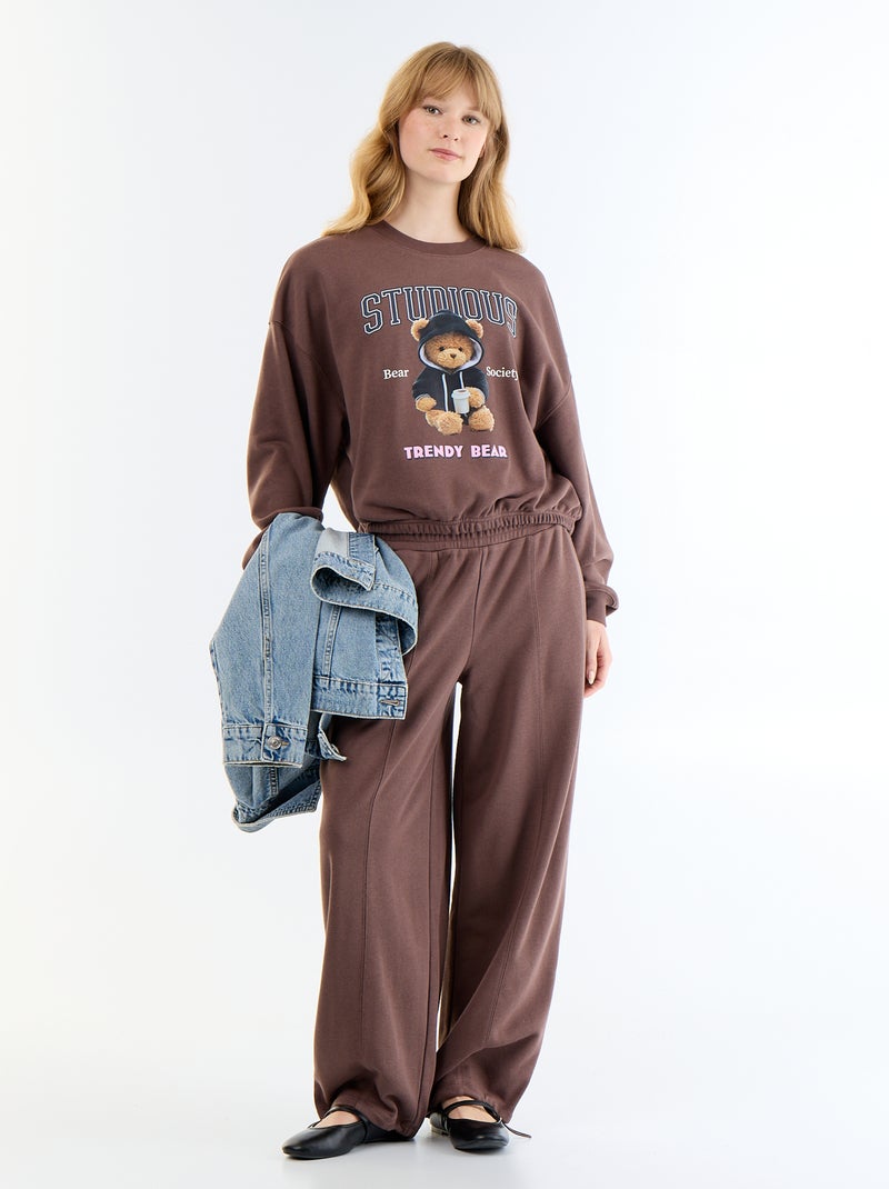 Sudadera crop top Marron - Kiabi