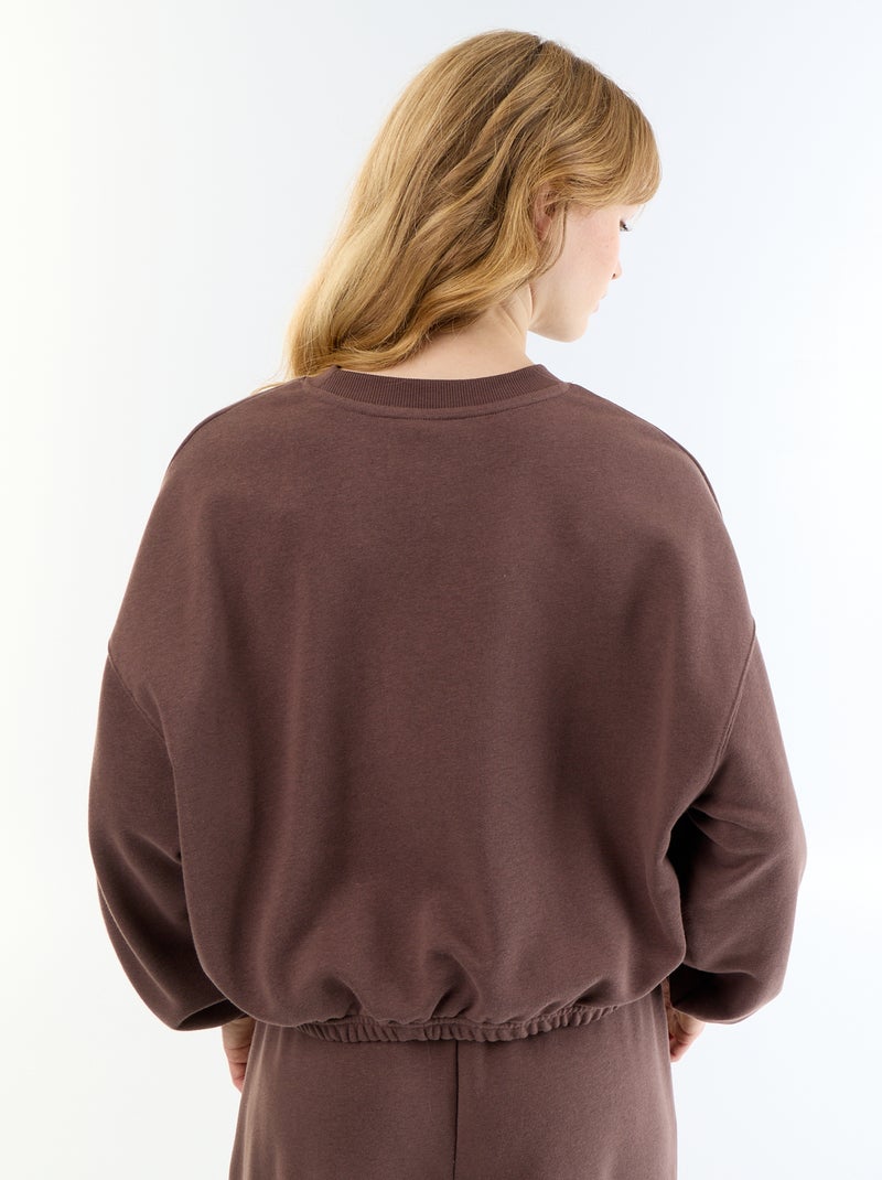 Sudadera crop top Marron - Kiabi