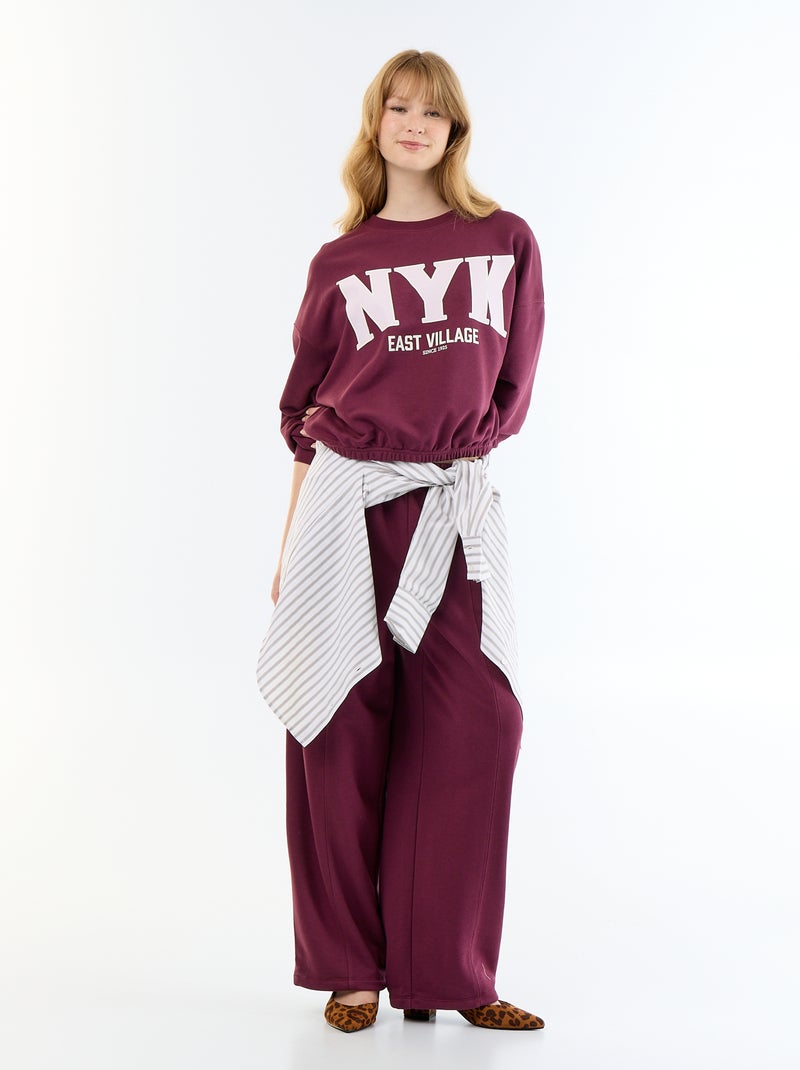 Sudadera crop top Purpura - Kiabi