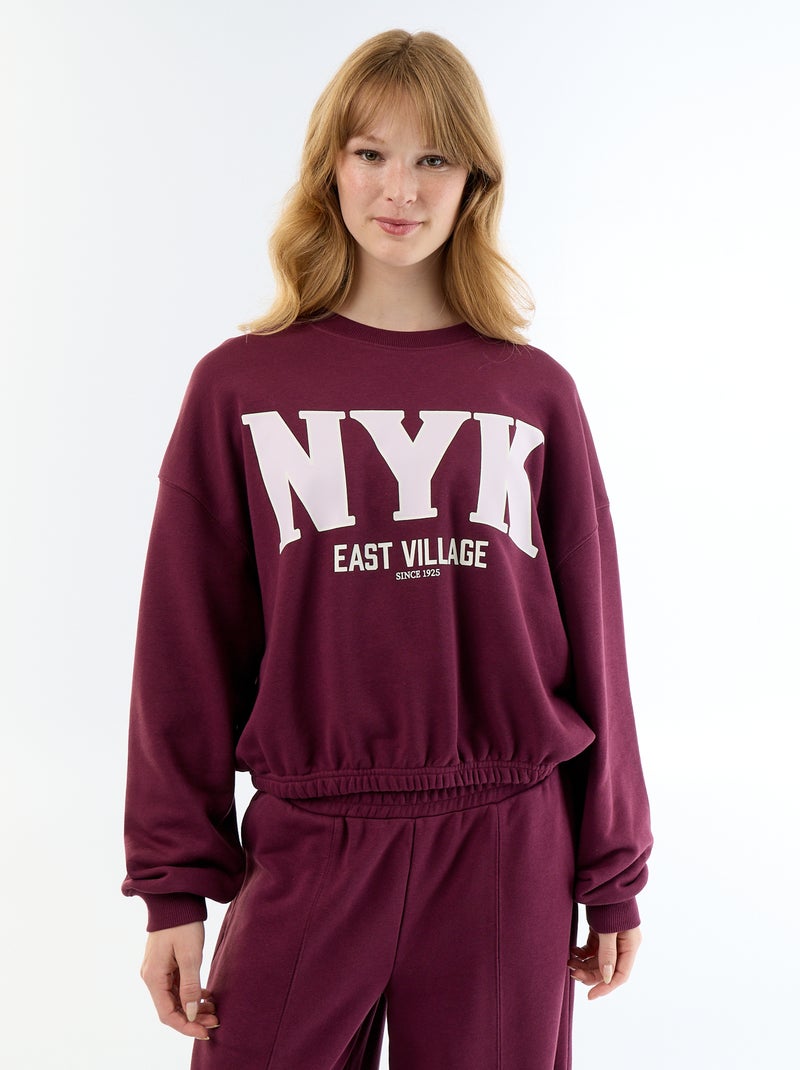 Sudadera crop top Purpura - Kiabi
