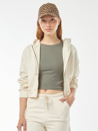 Sudadera cropped con capucha