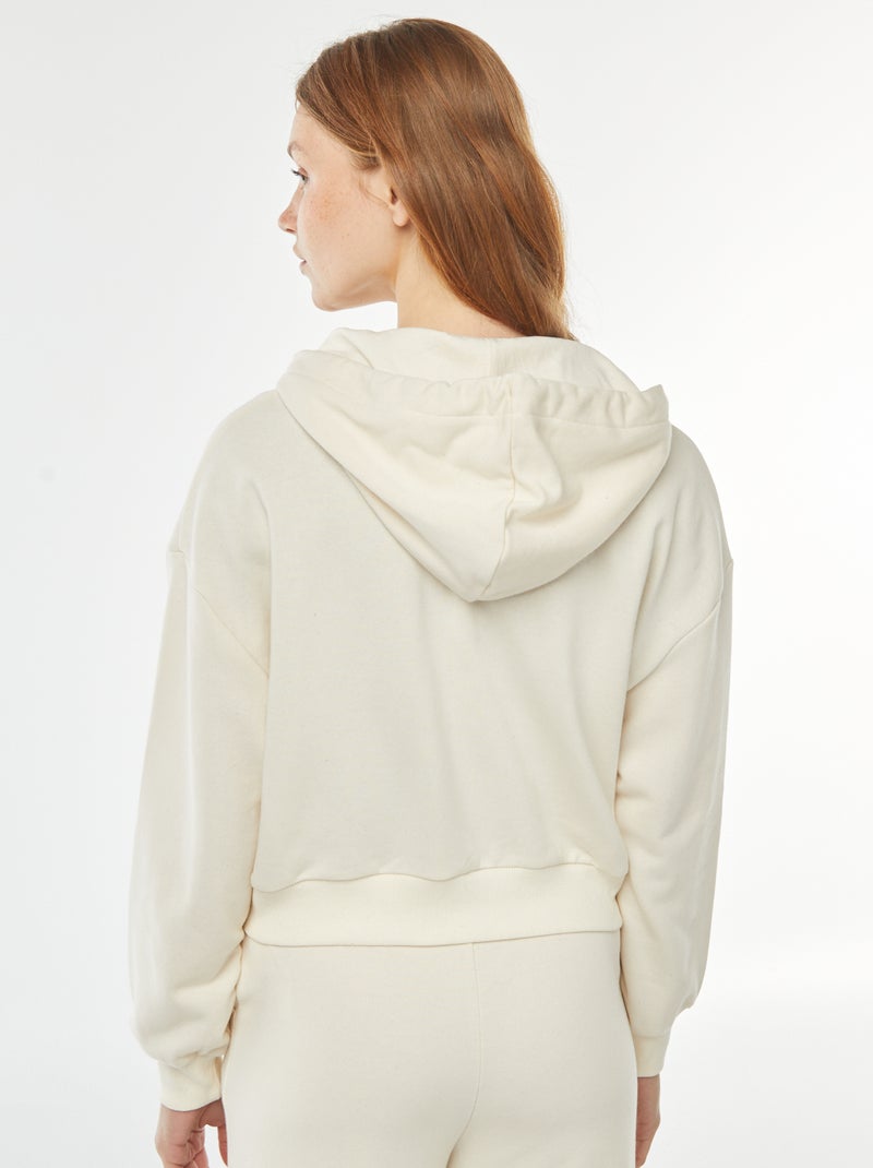 Sudadera cropped con capucha Beige - Kiabi