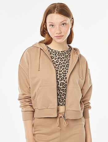 Sudadera cropped con capucha