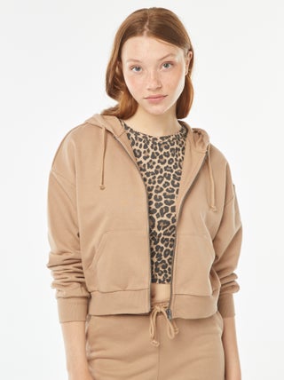 Sudadera cropped con capucha