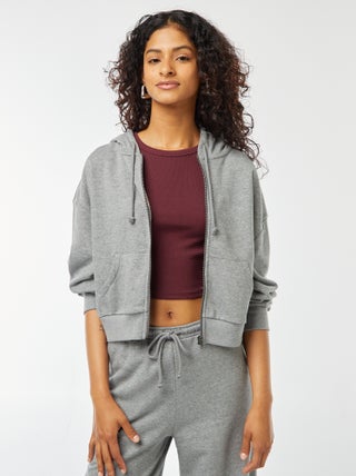 Sudadera cropped con capucha