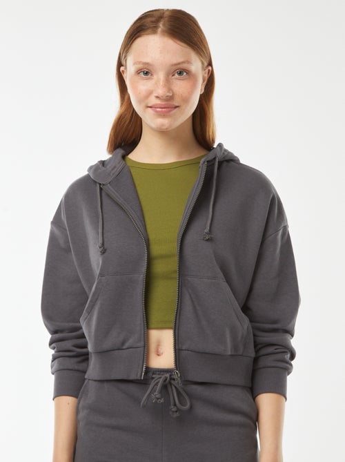 Sudadera cropped con capucha - Kiabi