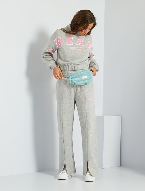 sudadera cropped con capucha - GRIS - Kiabi - 14.00€