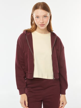 Sudadera cropped con capucha