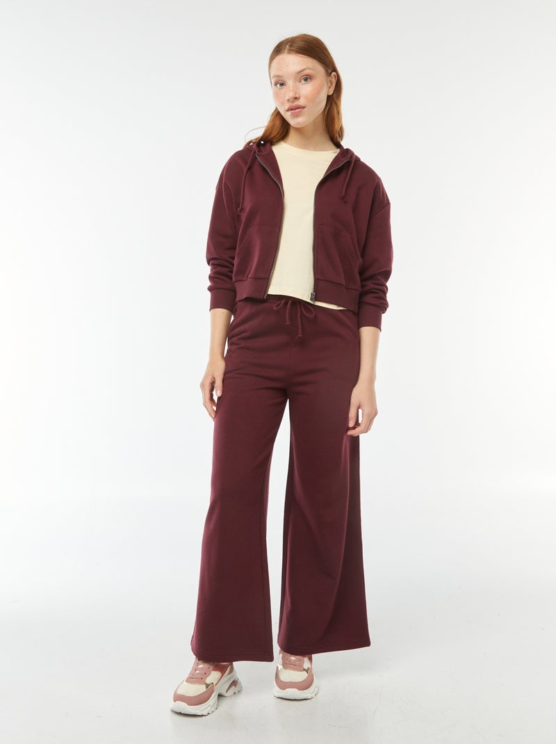 Sudadera cropped con capucha rojo - Kiabi