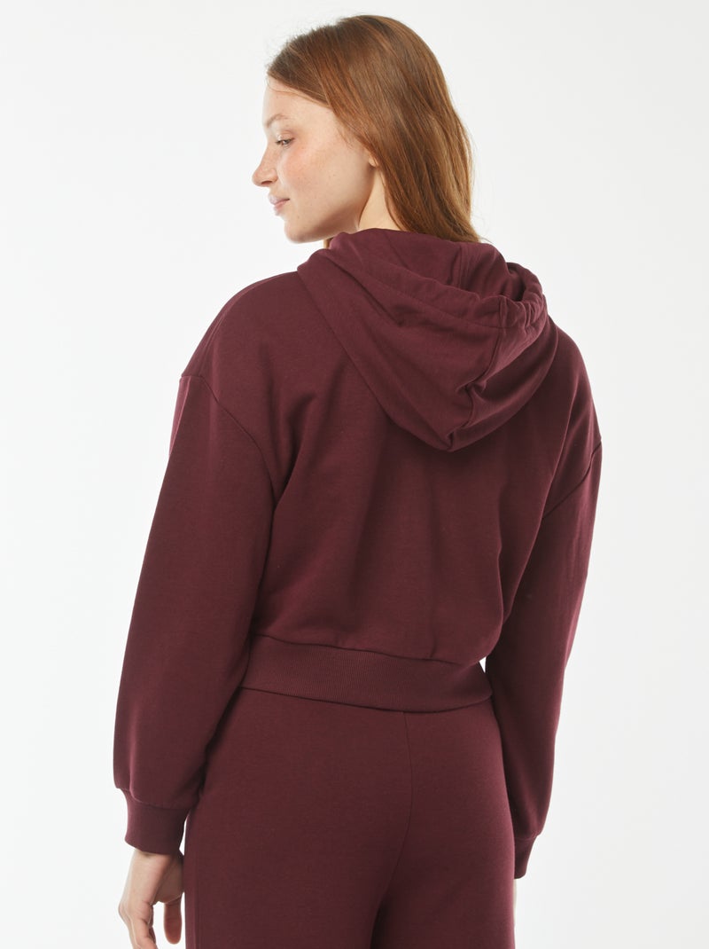 Sudadera cropped con capucha rojo - Kiabi