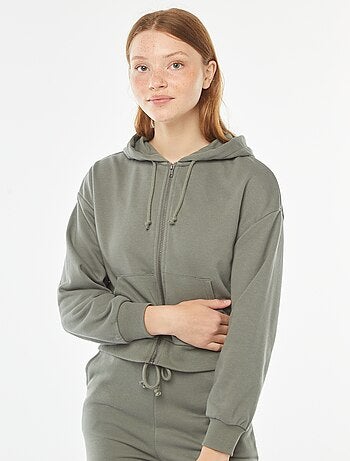 Sudadera cropped con capucha