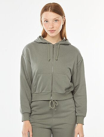 Sudadera cropped con capucha