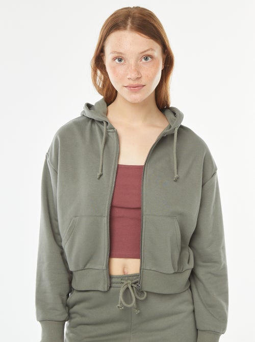 Sudadera cropped con capucha - Kiabi