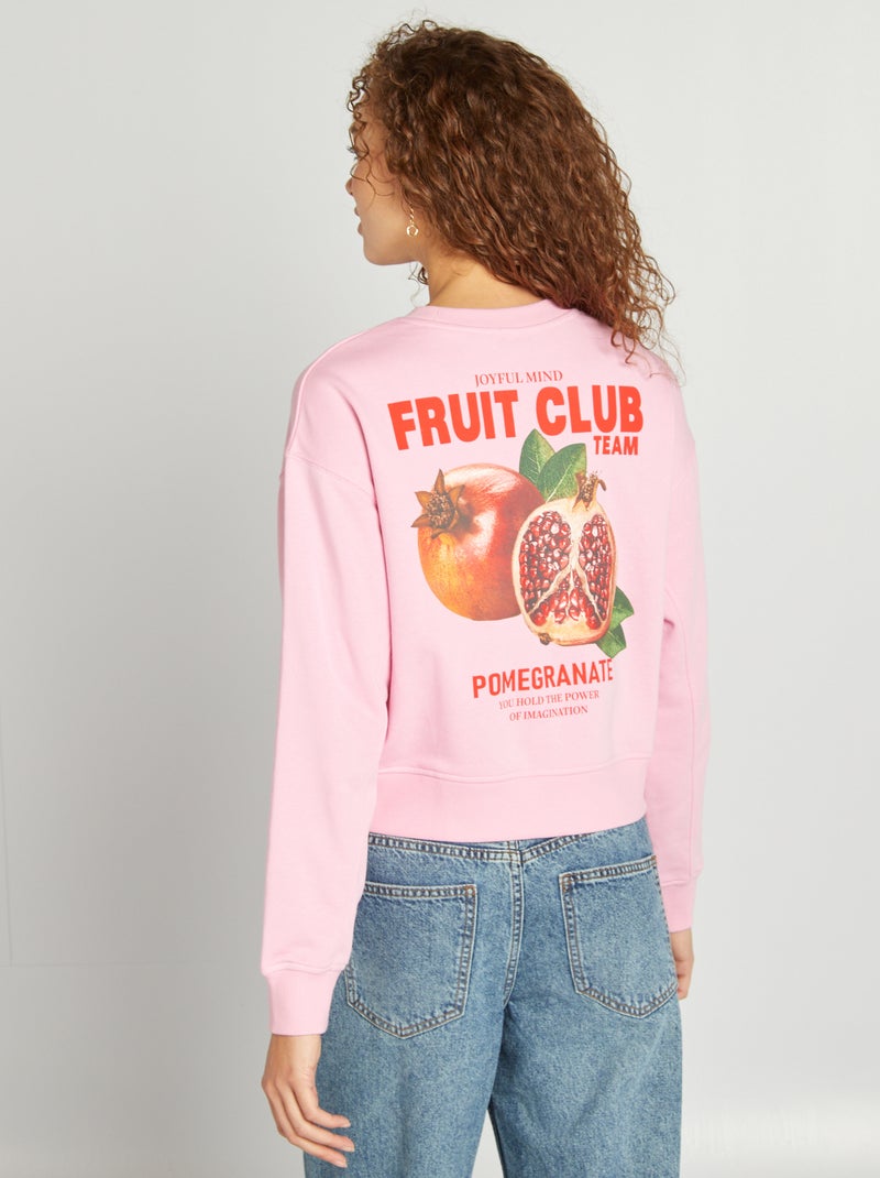 Sudadera cropped con cuello redondo ROSA - Kiabi