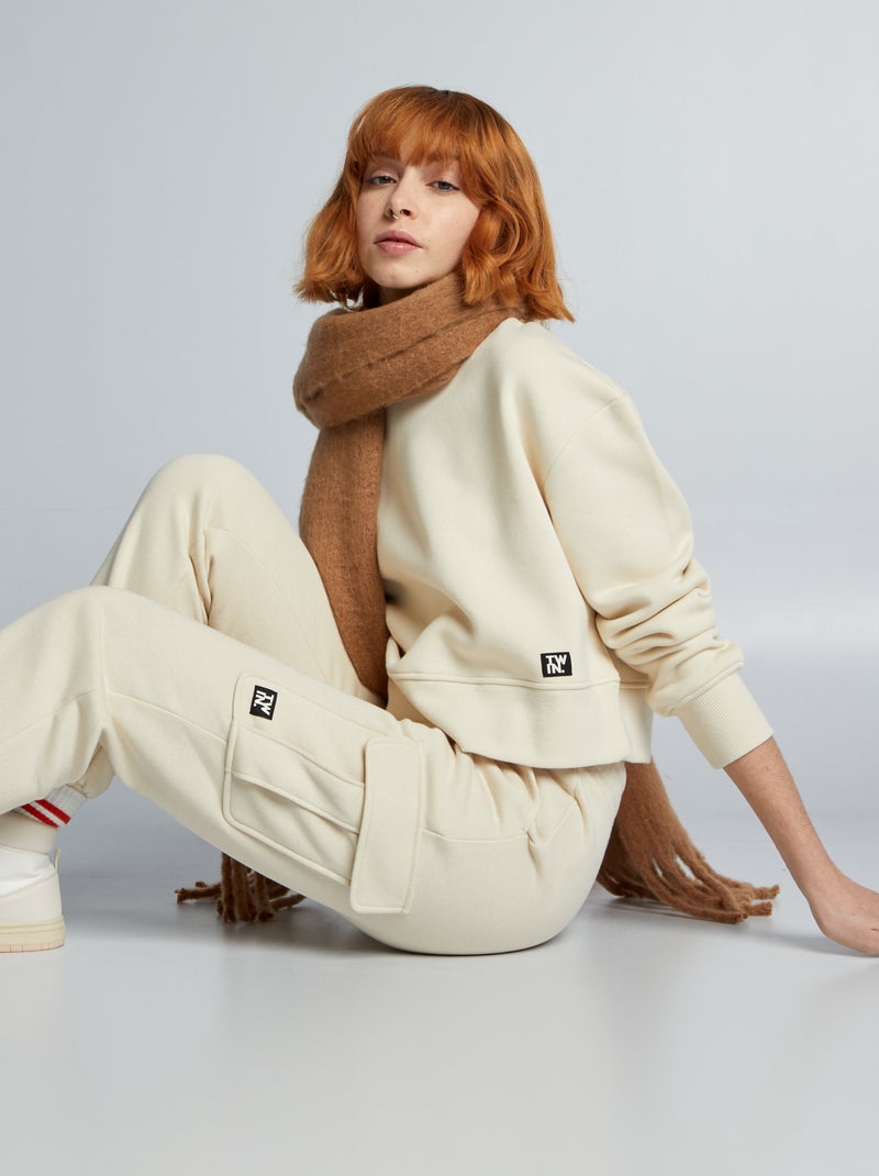 Sudadera cropped de chándal BEIGE - Kiabi
