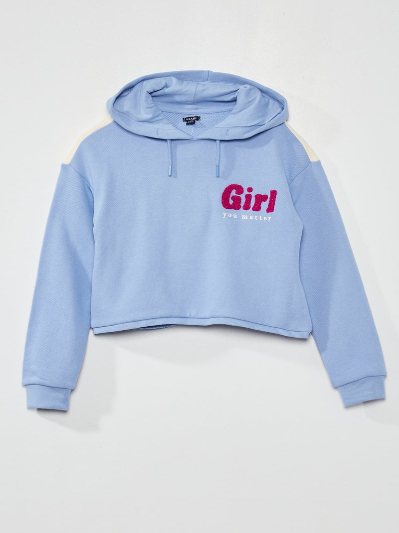 Sudadera cropped de felpa AZUL - Kiabi
