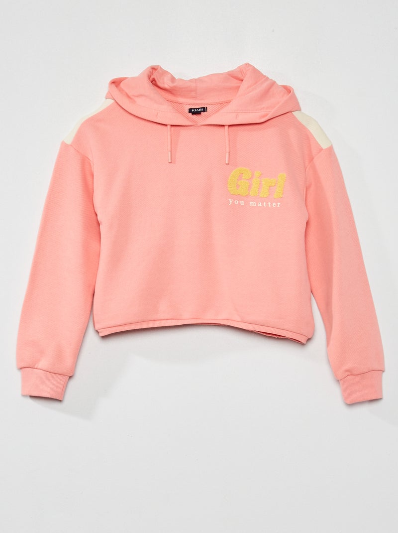Sudadera cropped de felpa ROSA - Kiabi