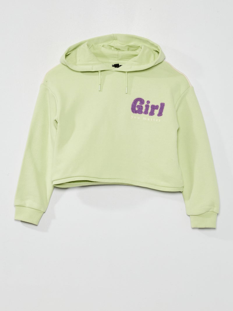 Sudadera cropped de felpa VERDE - Kiabi