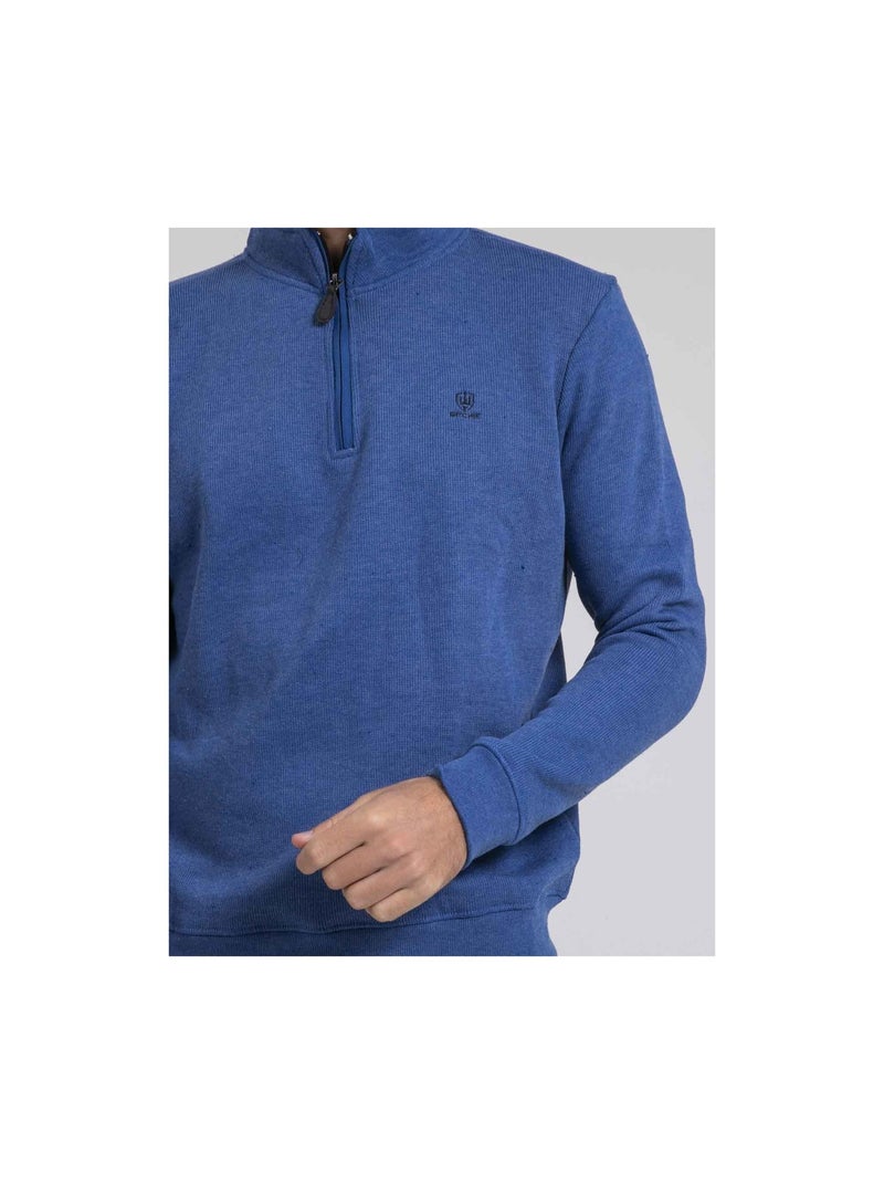 Sudadera cuello alto con cremallera WOMPOU Azul - Kiabi