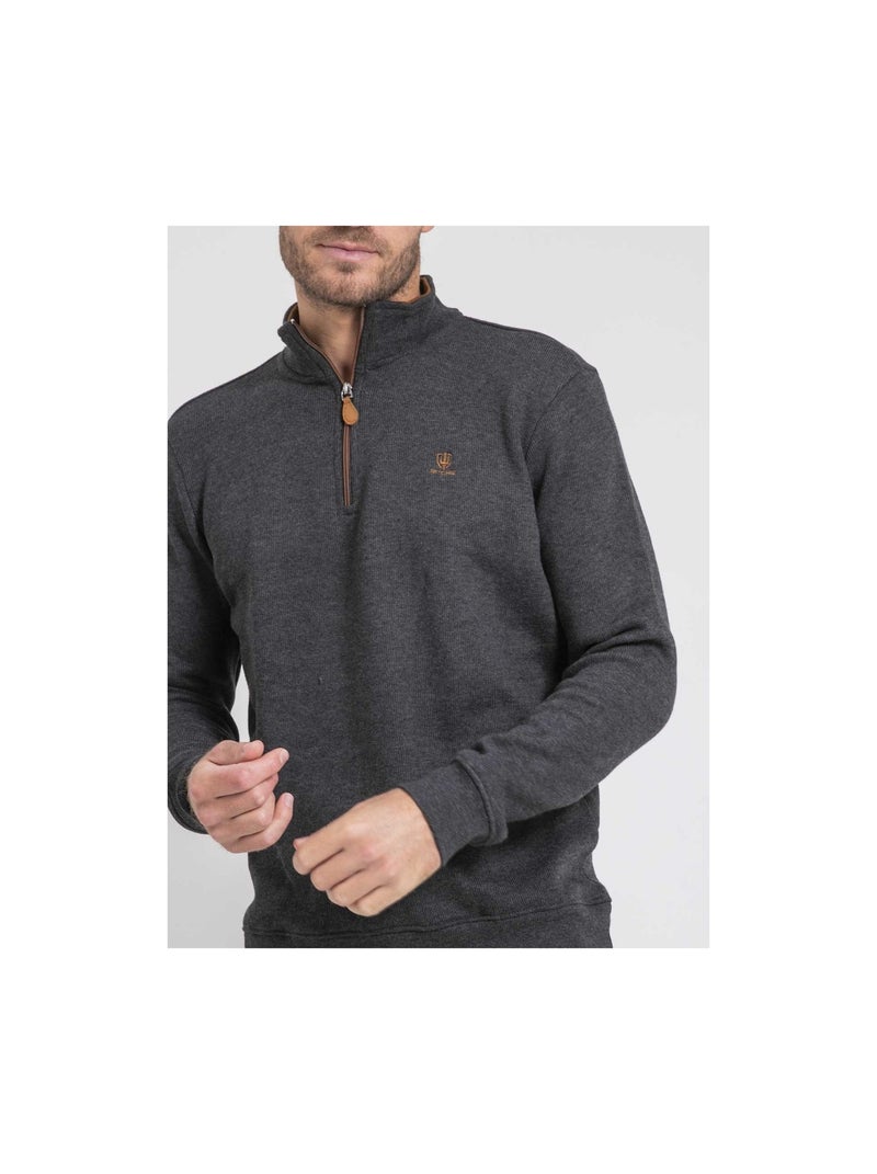 Sudadera cuello alto con cremallera WOMPOU Negro - Kiabi