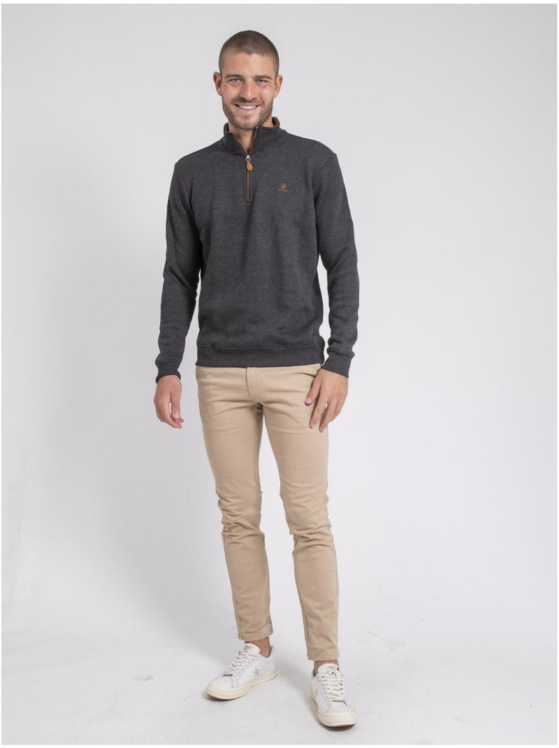 Sudadera cuello alto con cremallera WOMPOU Negro - Kiabi