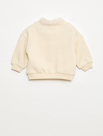 Sudadera cuello alto efecto borreguito