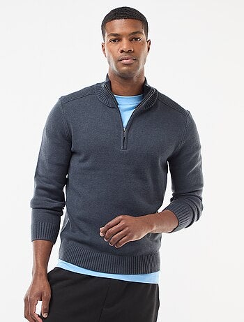 Sudadera cuello chimenea de punto grueso