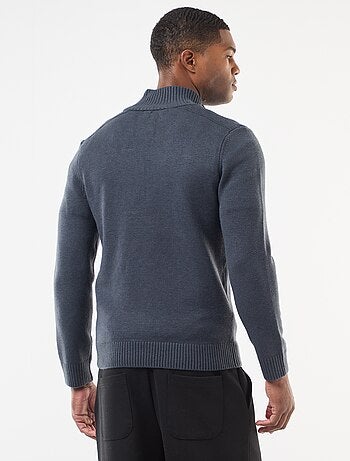 Sudadera cuello chimenea de punto grueso
