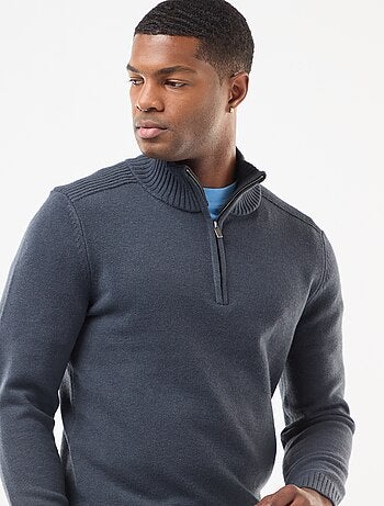 Sudadera cuello chimenea de punto grueso